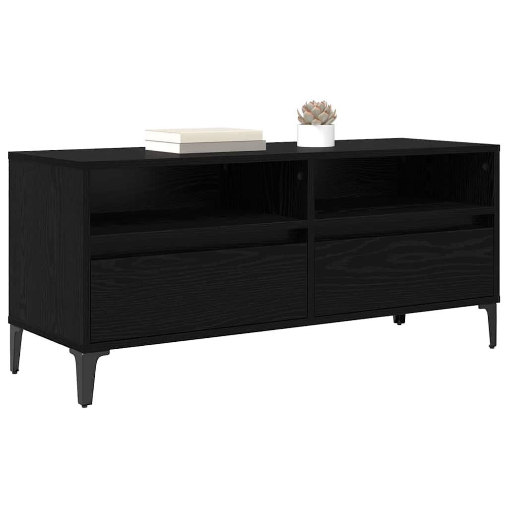 Ντουλάπι TV με συρτάρι Μαύρη Οξυά 100 x 34,5 x 44,5 εκ.