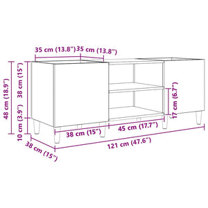 Ντουλάπι δίσκων βινυλίου 121 x 38 x 48 cm Επεξεργασμένο Ξύλο