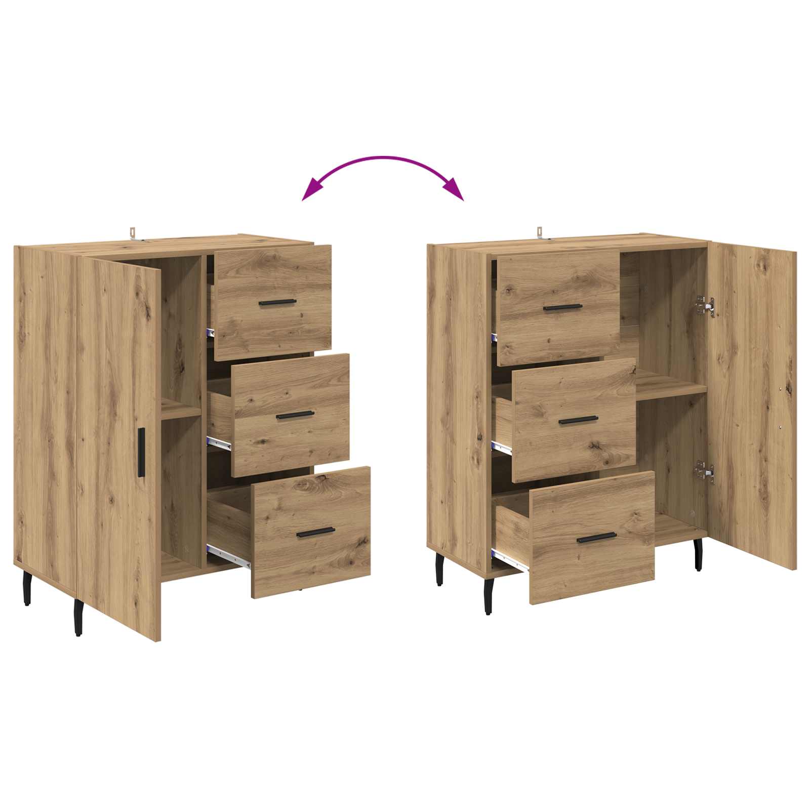 Πλαϊνό γραφείο με συρτάρι Artisan Oak 69,5 x 34 x 90 εκ. - Pakobazaar