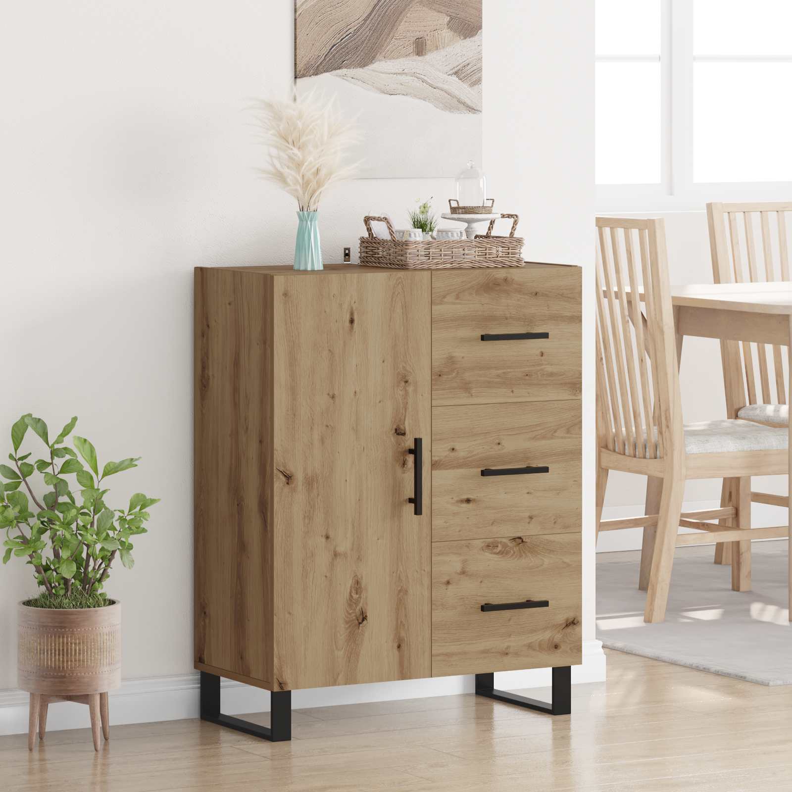 Πλαϊνό γραφείο με συρτάρι Artisan Oak 69,5 x 34 x 90 εκ. - Pakobazaar