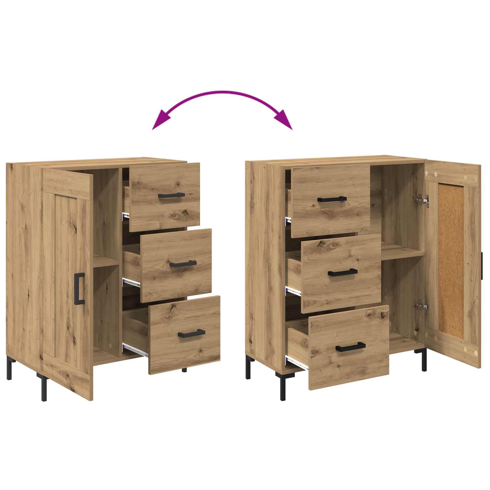 Πλαϊνό γραφείο με συρτάρι artisan δρυς 69.5 x 34 x 90 εκ. - Pakobazaar