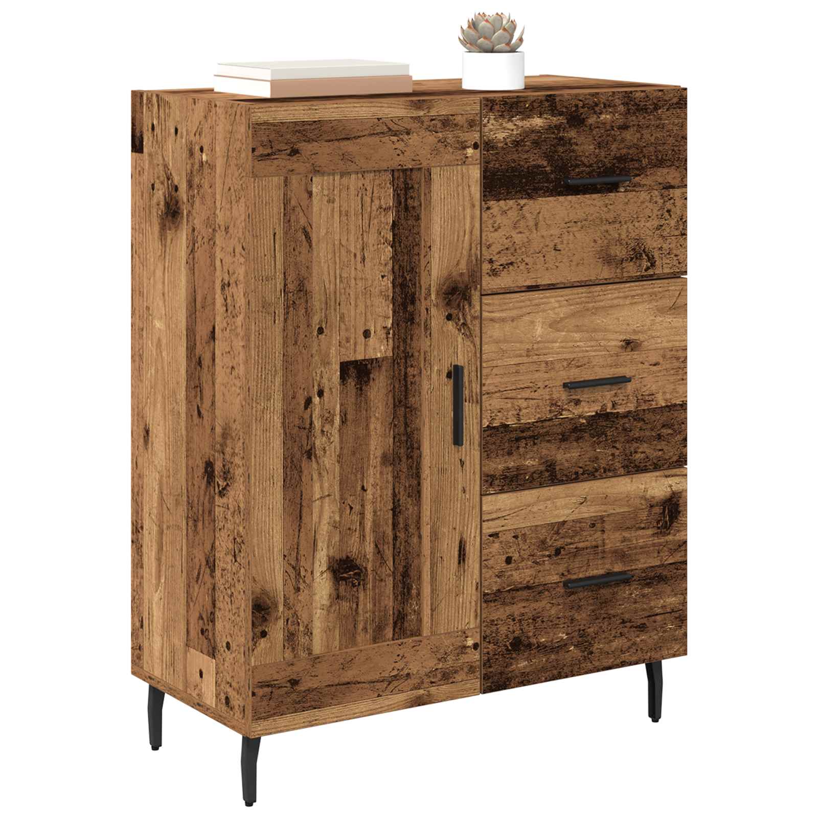 Πλαϊνό γραφείο με συρτάρι Παλιό Ξύλο 69,5 x 34 x 90 εκ. - Pakobazaar