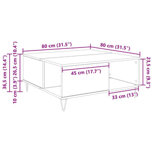 Τραπεζάκι σαλονιού Artisan Oak 80 x 80 x 36,5 εκ