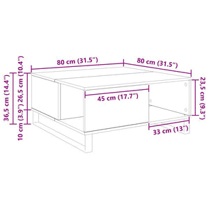 Τραπεζάκι σαλονιού Artisan Oak 80 x 80 x 36,5 εκ
