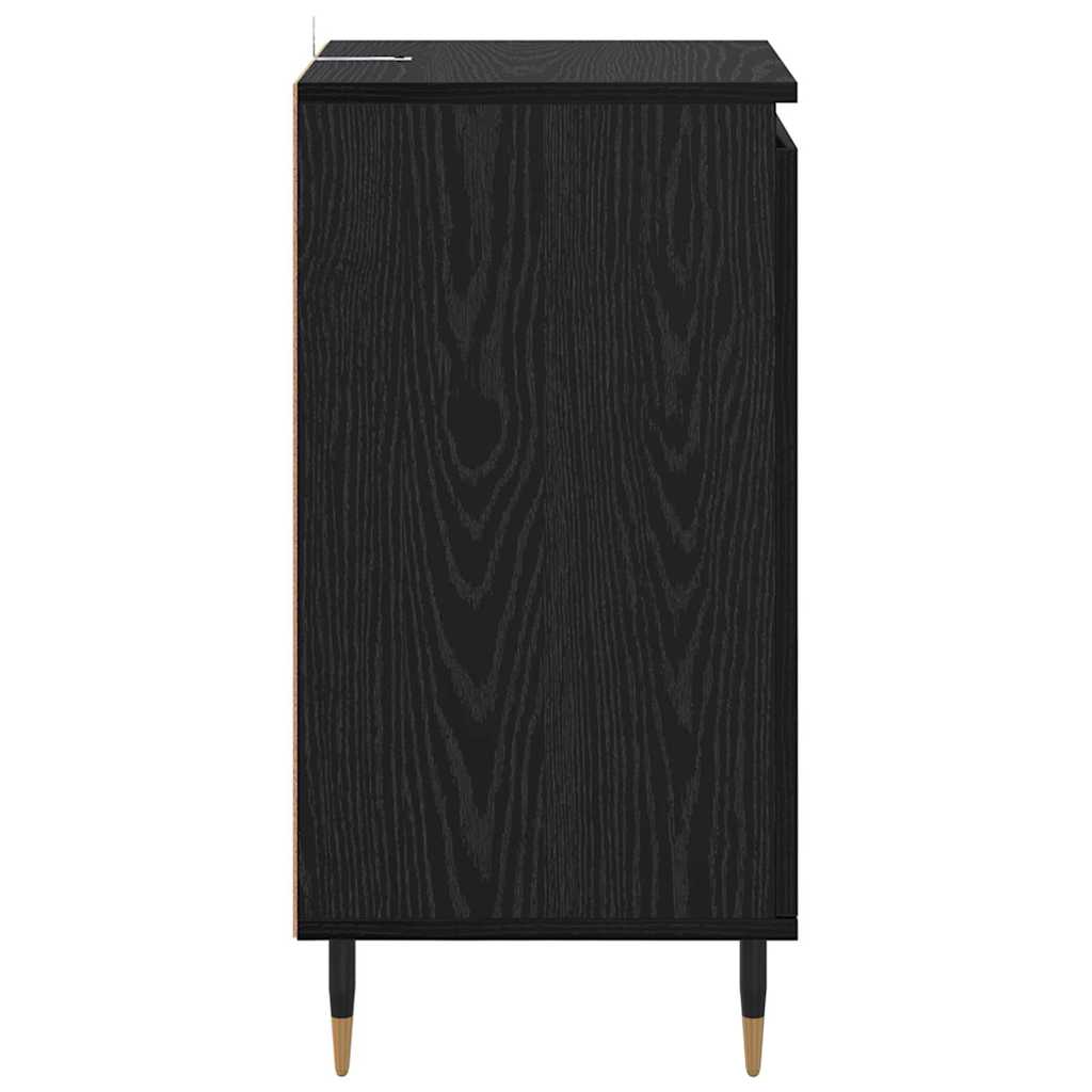Πλαϊνό γραφείο 2 pcs Μαύρη Οξυά 40 x 35 x 70 εκ.