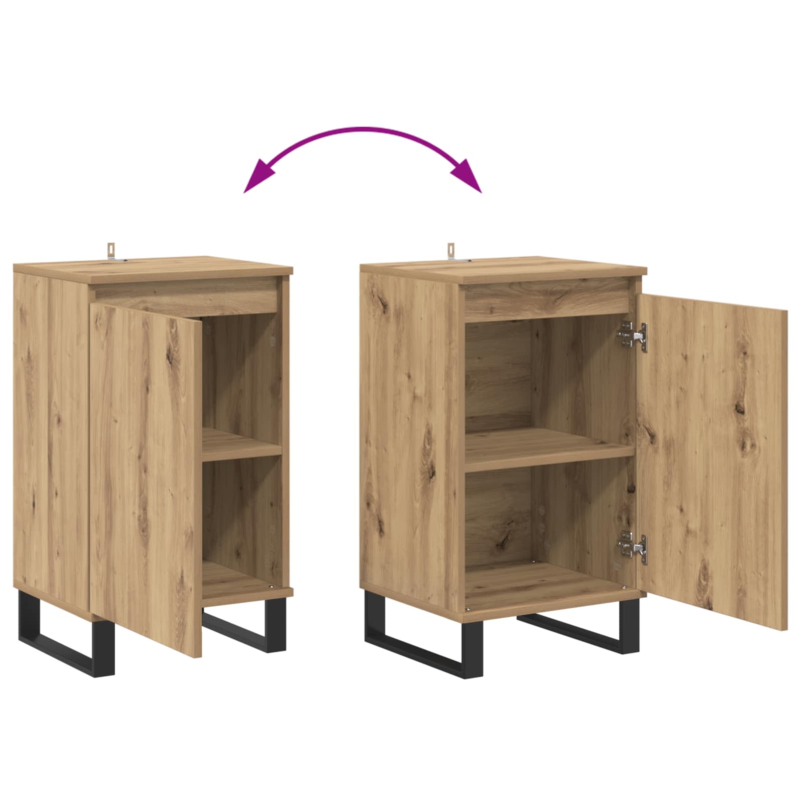 Πλαϊνό γραφείο Artisan Oak 40 x 35 x 70 εκ. Επεξεργασμένο ξύλο - Pakobazaar