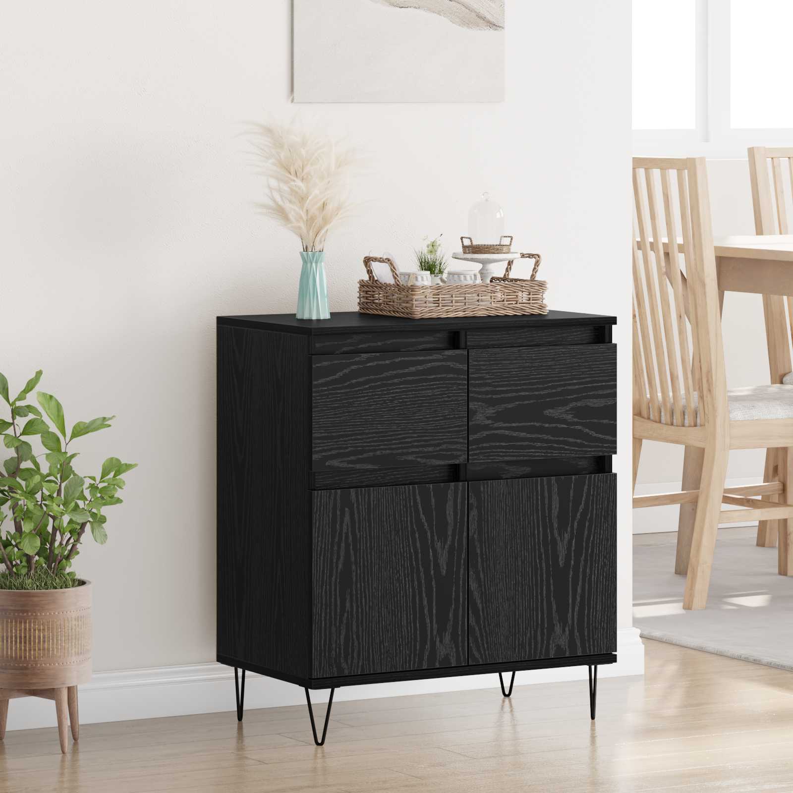 Πλαϊνό γραφείο με συρτάρι Μαύρη Οξυά 60 x 35 x 70 cm - Pakobazaar