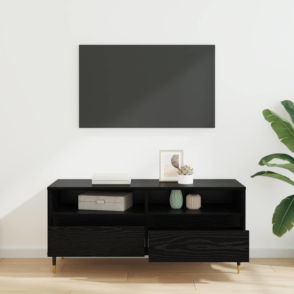 Ντουλάπι TV με συρτάρι Μαύρη Οξυά 100 x 34,5 x 44,5 εκ.