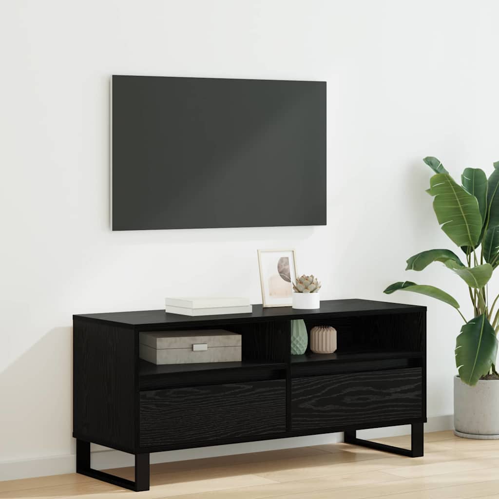 Ντουλάπι TV με συρτάρι Μαύρη Οξυά 100 x 34,5 x 44,5 εκ.