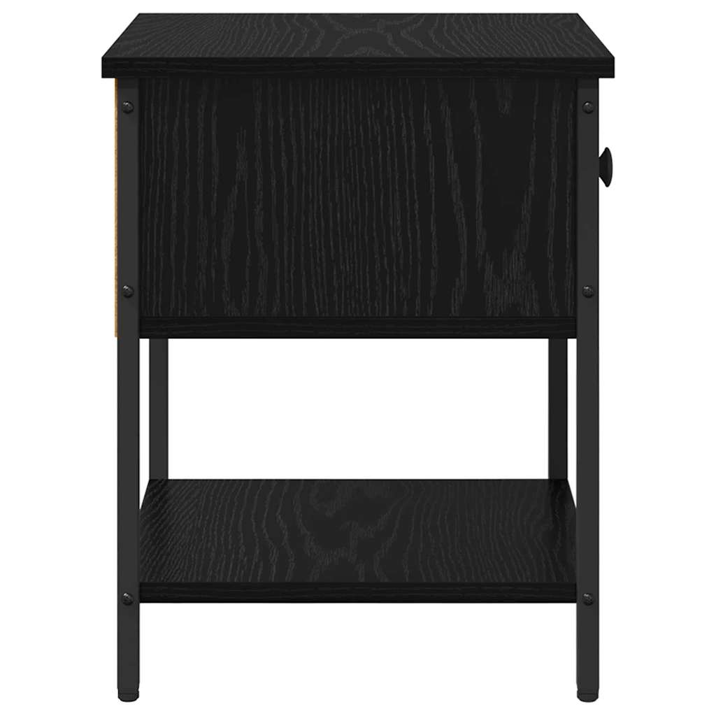 Κομοδίνο 2 pcs Μαύρη Οξυά 34 x 35,5 x 45 εκ Επεξεργασμένο ξύλο
