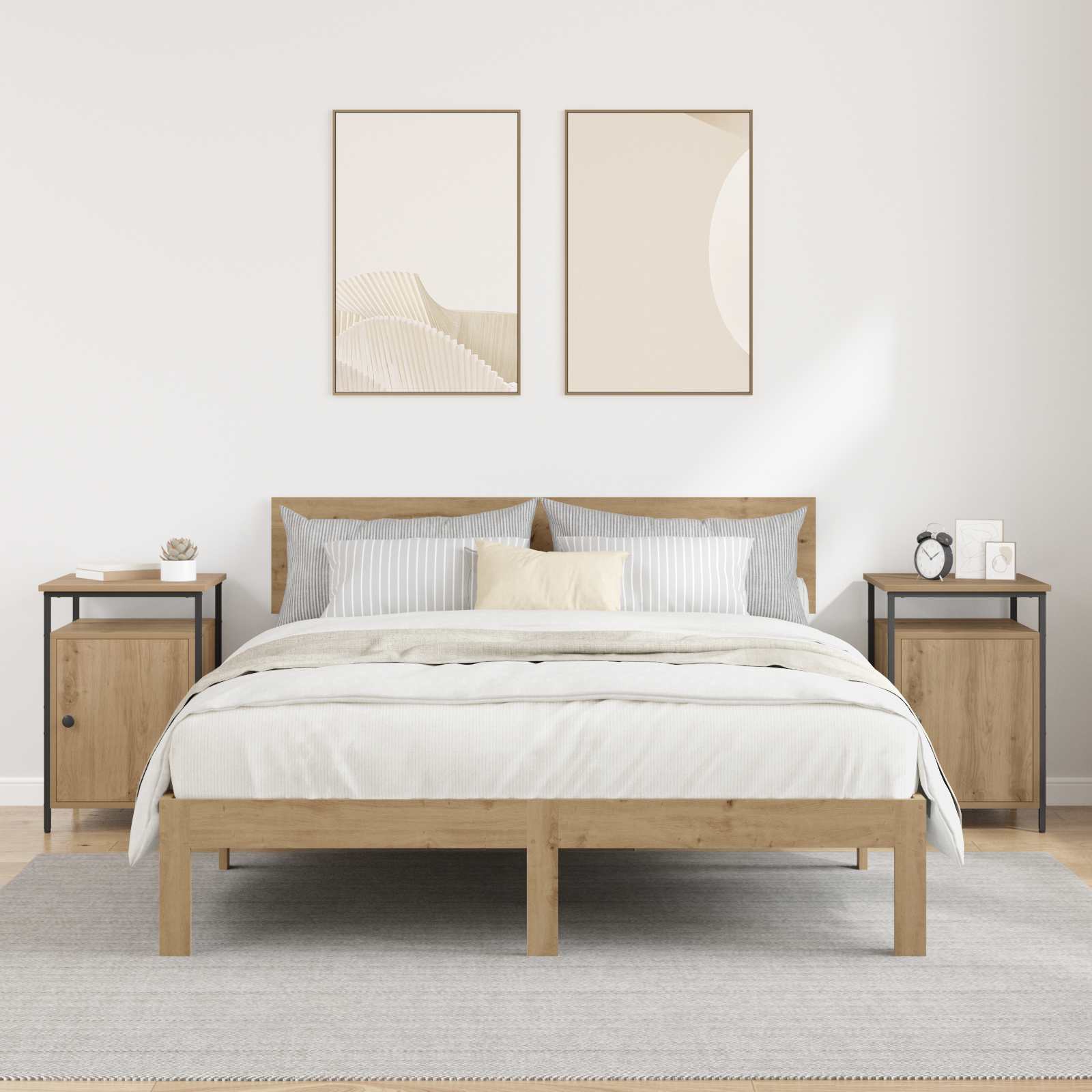Κομοδίνο 2 pcs Artisan Oak 40 x 42 x 60 εκ. Επεξεργασμένο ξύλο - Pakobazaar