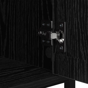 Κομοδίνο 2 pcs Μαύρη Οξυά 40 x 42 x 60 εκ. Επεξεργασμένο ξύλο - Pakobazaar