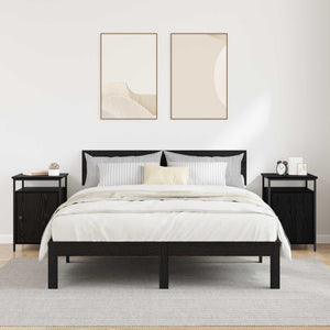 Κομοδίνο 2 pcs Μαύρη Οξυά 40 x 42 x 60 εκ. Επεξεργασμένο ξύλο - Pakobazaar
