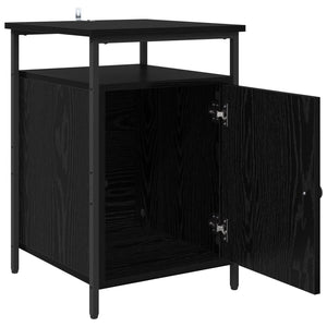 Κομοδίνο 2 pcs Μαύρη Οξυά 40 x 42 x 60 εκ. Επεξεργασμένο ξύλο - Pakobazaar
