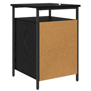 Κομοδίνο 2 pcs Μαύρη Οξυά 40 x 42 x 60 εκ. Επεξεργασμένο ξύλο - Pakobazaar