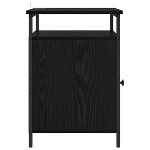 Κομοδίνο 2 pcs Μαύρη Οξυά 40 x 42 x 60 εκ. Επεξεργασμένο ξύλο - Pakobazaar