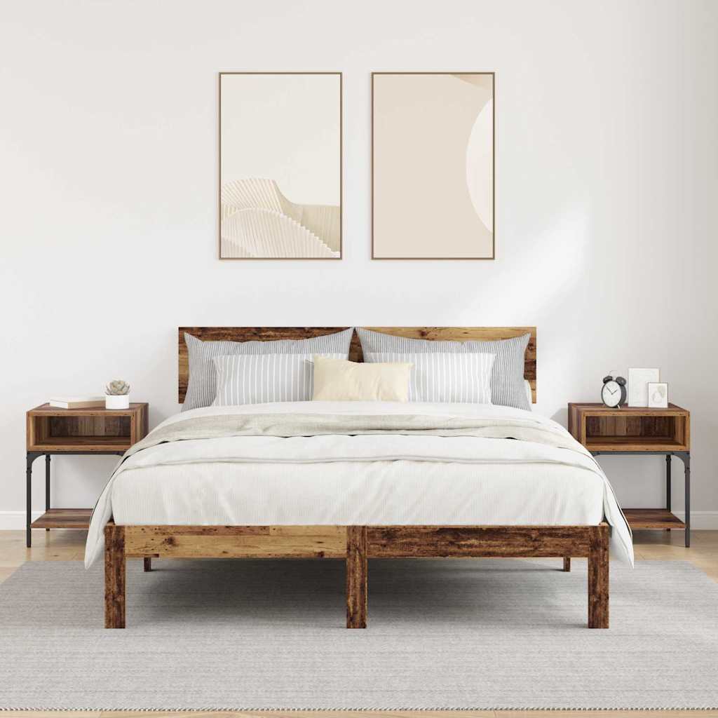 Κομοδίνο 2 pcs Παλιό ξύλο 40 x 40 x 50 cm Επεξεργασμένο ξύλο - Pakobazaar