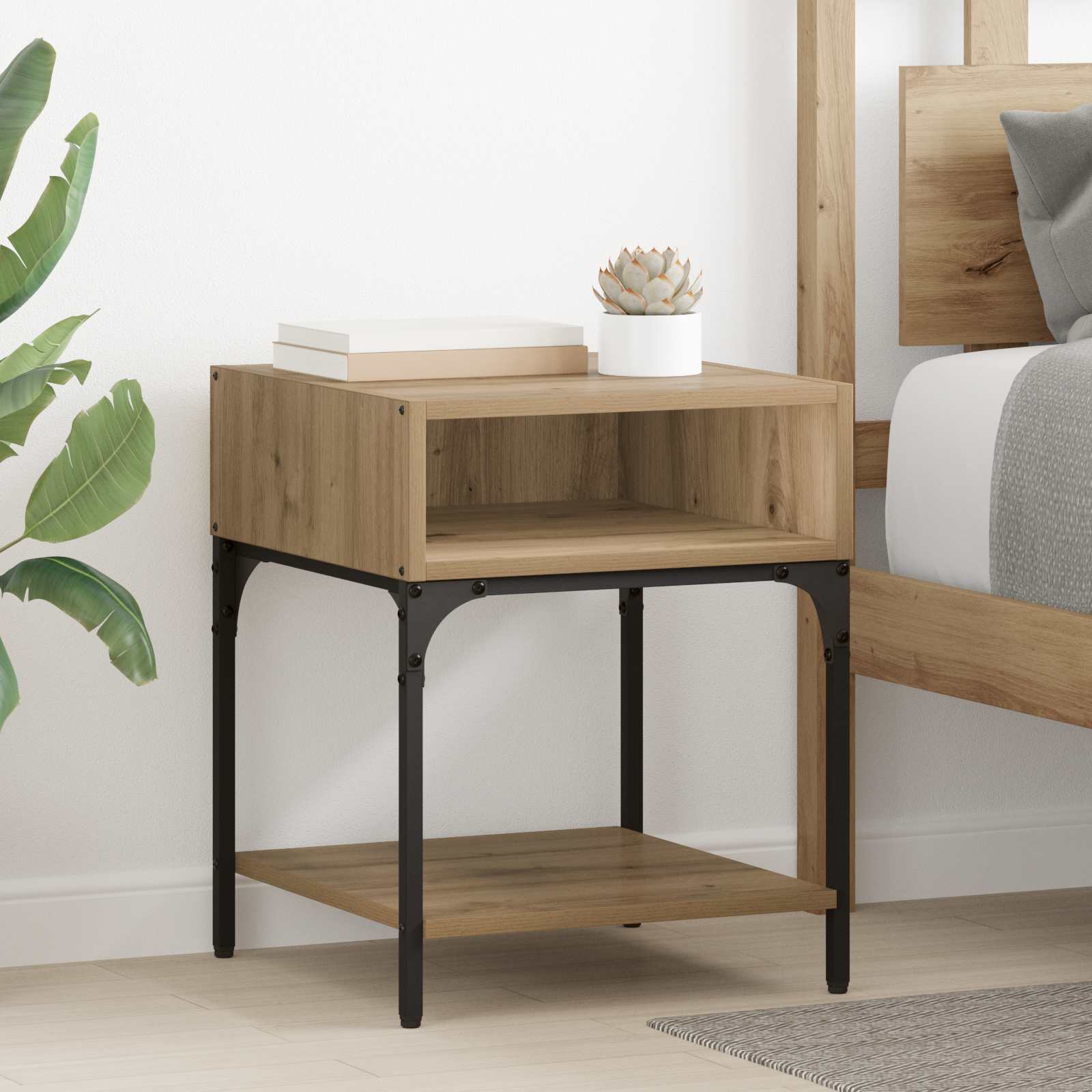 Κομοδίνο 2 pcs Artisan Oak 40 x 40 x 50 cm Επεξεργασμένο ξύλο - Pakobazaar