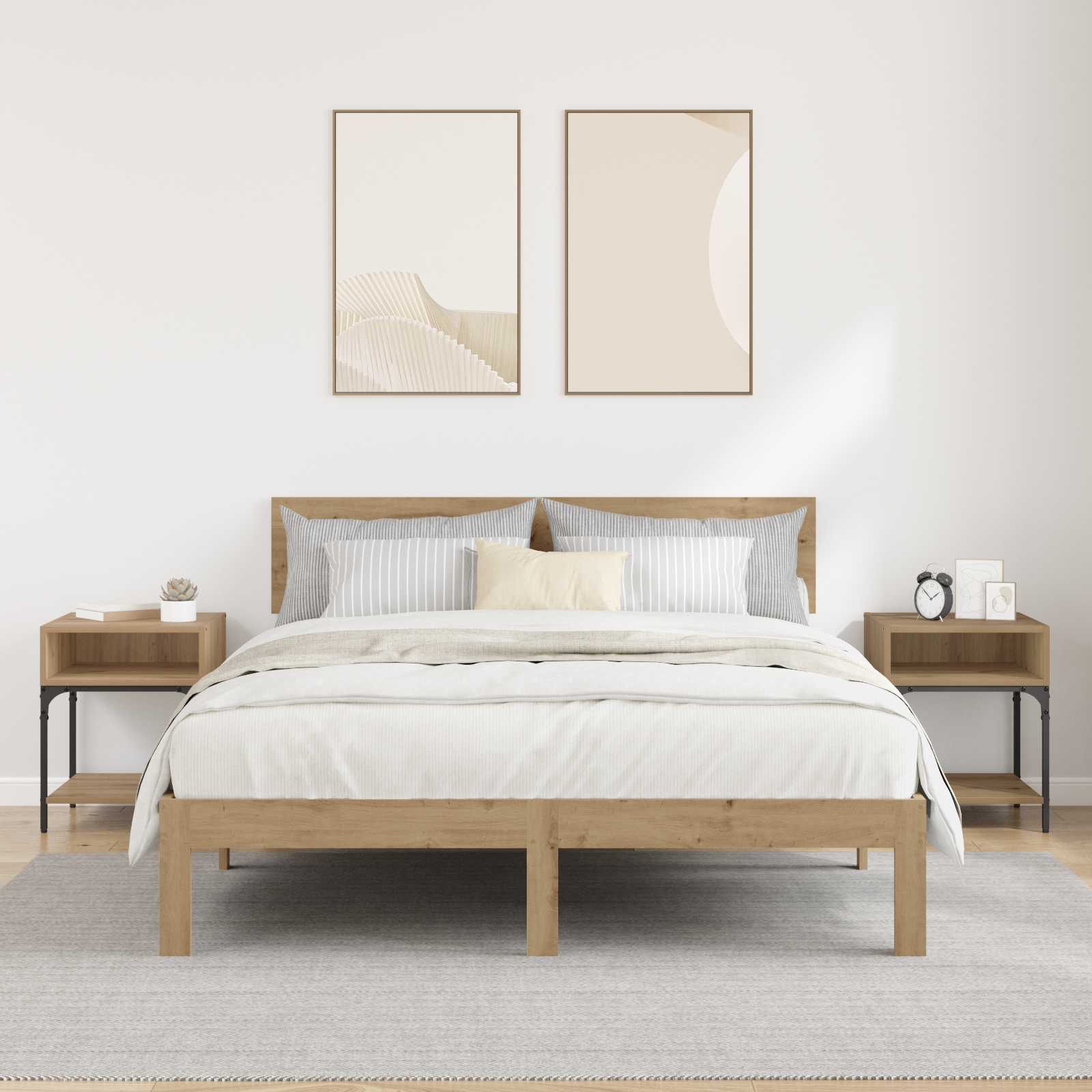 Κομοδίνο 2 pcs Artisan Oak 40 x 40 x 50 cm Επεξεργασμένο ξύλο - Pakobazaar