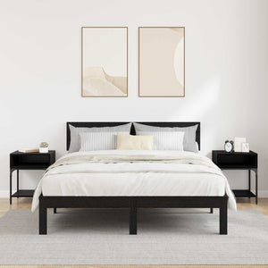 Κομοδίνο 2 pcs Μαύρη Οξυά 40 x 40 x 50 cm Επεξεργασμένο ξύλο - Pakobazaar