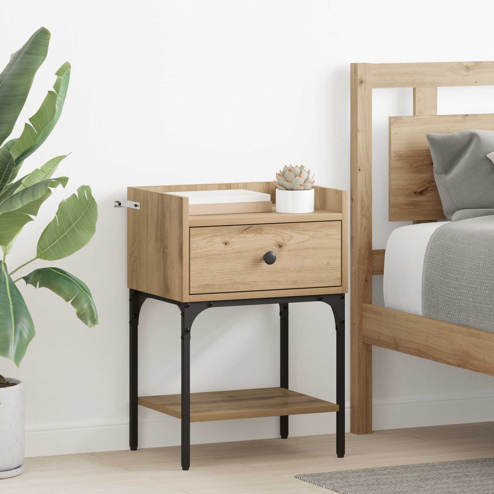Κομοδίνο 2 pcs Artisan Oak 40 x 29 x 60 εκ Επεξεργασμένο ξύλο - Pakobazaar