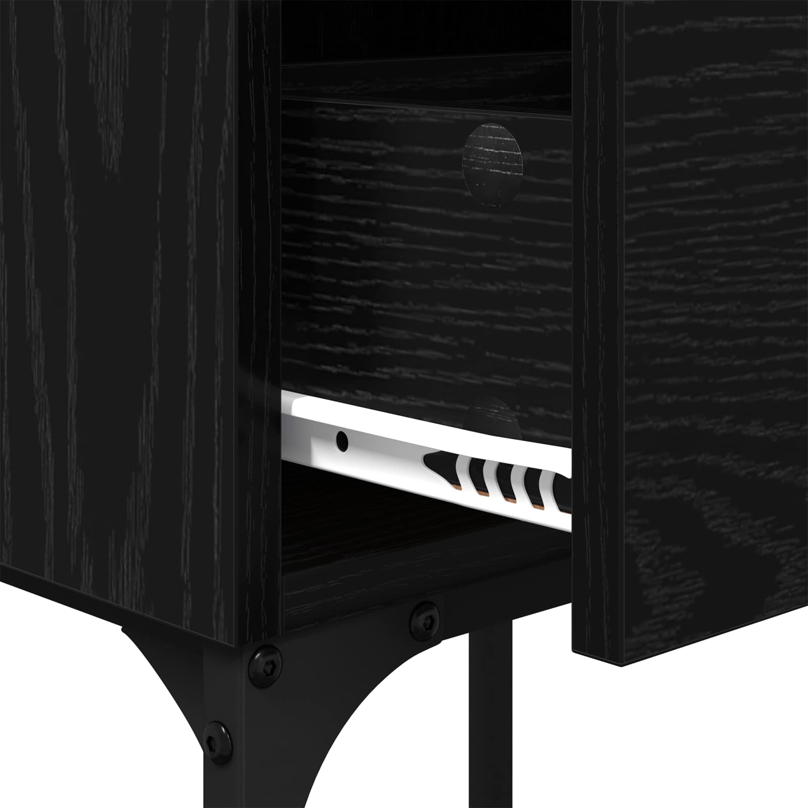 Κομοδίνο 2 pcs Μαύρη Οξυά 40 x 29 x 60 εκ Επεξεργασμένο ξύλο - Pakobazaar