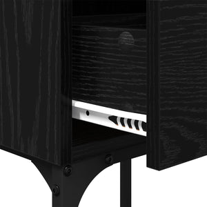 Κομοδίνο 2 pcs Μαύρη Οξυά 40 x 29 x 60 εκ Επεξεργασμένο ξύλο - Pakobazaar