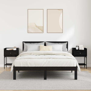 Κομοδίνο 2 pcs Μαύρη Οξυά 40 x 29 x 60 εκ Επεξεργασμένο ξύλο - Pakobazaar