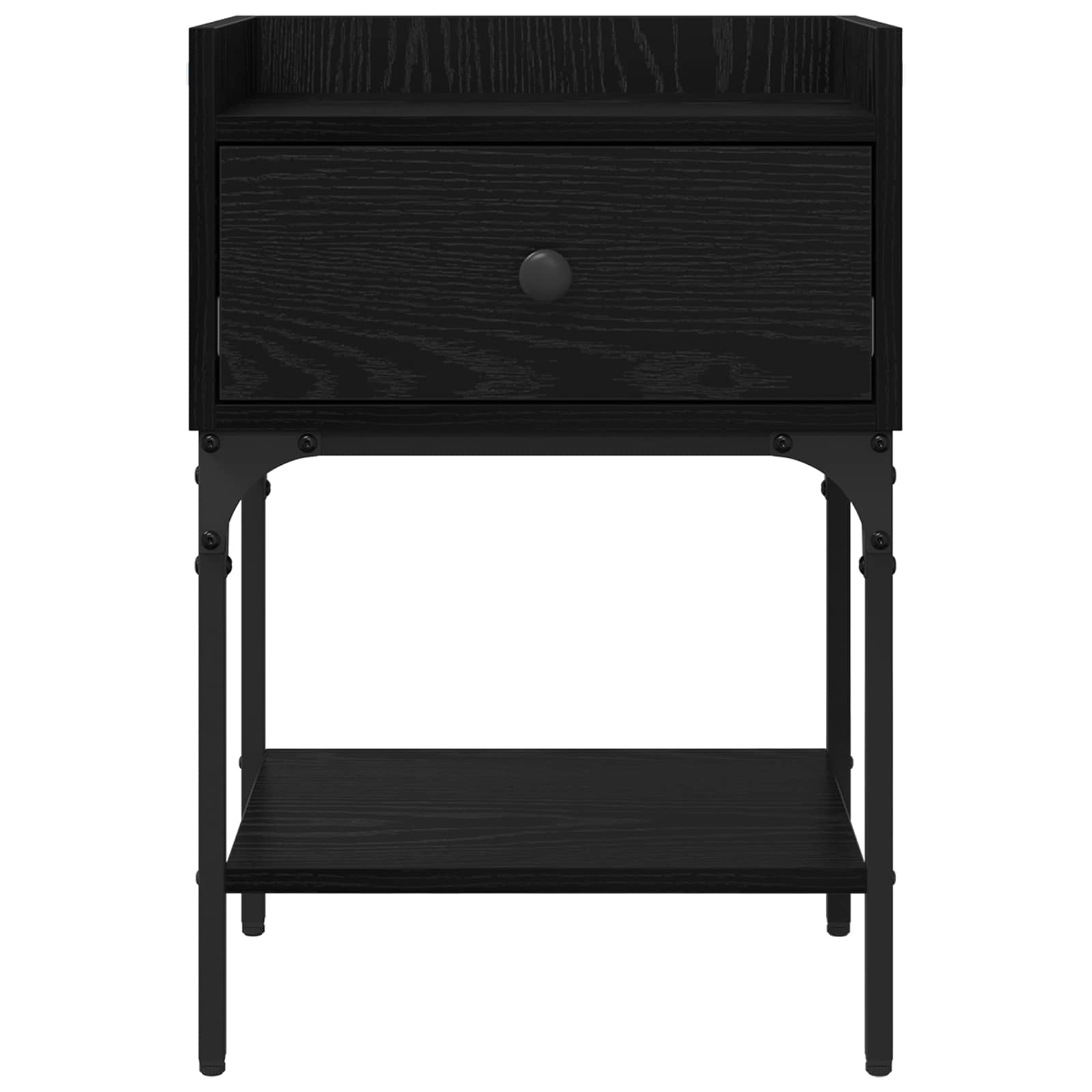 Κομοδίνο 2 pcs Μαύρη Οξυά 40 x 29 x 60 εκ Επεξεργασμένο ξύλο - Pakobazaar