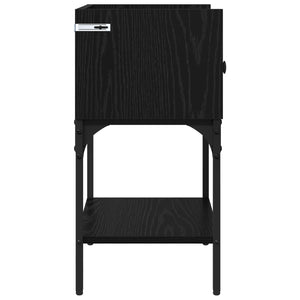 Κομοδίνο 2 pcs Μαύρη Οξυά 40 x 29 x 60 εκ Επεξεργασμένο ξύλο - Pakobazaar