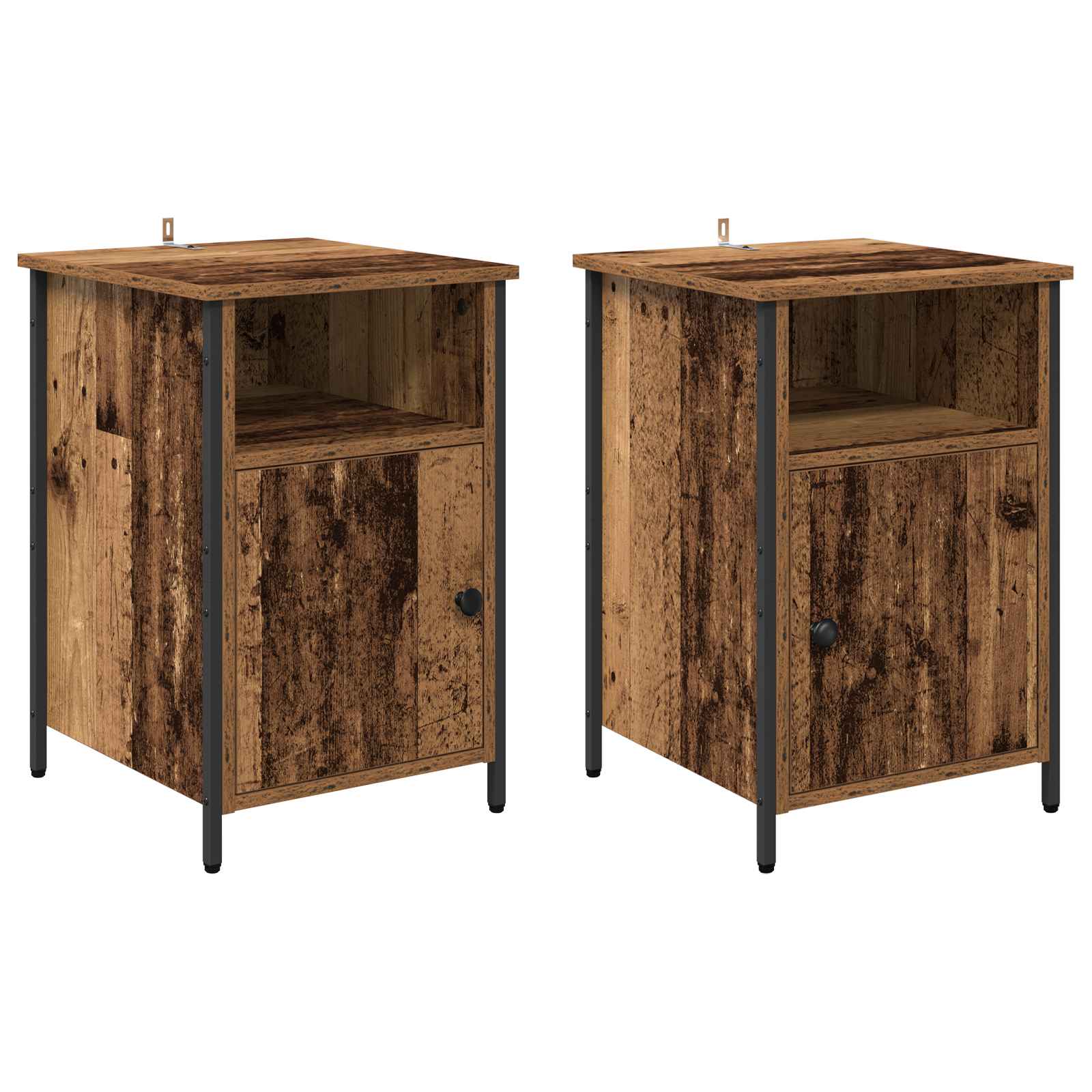 Κομοδίνο 2 pcs Παλιό ξύλο 40 x 42 x 60 εκ. Επεξεργασμένο ξύλο - Pakobazaar