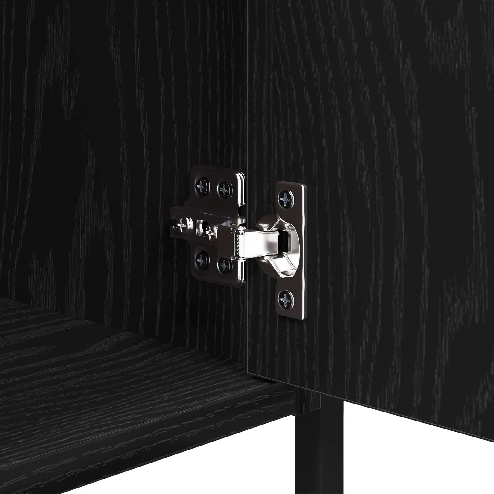 Κομοδίνο 2 pcs Μαύρη Οξυά 40 x 42 x 60 εκ. Επεξεργασμένο ξύλο - Pakobazaar