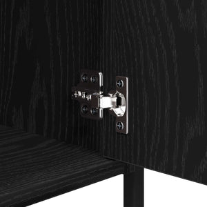 Κομοδίνο 2 pcs Μαύρη Οξυά 40 x 42 x 60 εκ. Επεξεργασμένο ξύλο - Pakobazaar