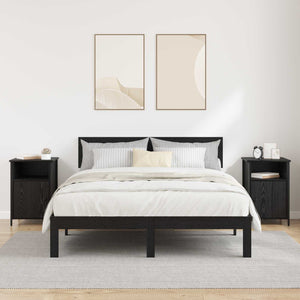 Κομοδίνο 2 pcs Μαύρη Οξυά 40 x 42 x 60 εκ. Επεξεργασμένο ξύλο - Pakobazaar