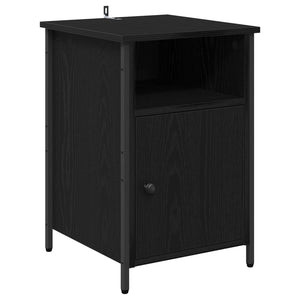 Κομοδίνο 2 pcs Μαύρη Οξυά 40 x 42 x 60 εκ. Επεξεργασμένο ξύλο - Pakobazaar