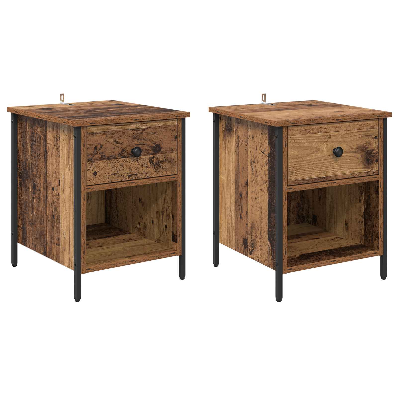 Κομοδίνο 2 pcs Παλιό ξύλο 40 x 42 x 50 cm Επεξεργασμένο ξύλο - Pakobazaar