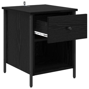 Κομοδίνο Μαύρη Οξυά 40 x 42 x 50 cm Επεξεργασμένο ξύλο - Pakobazaar