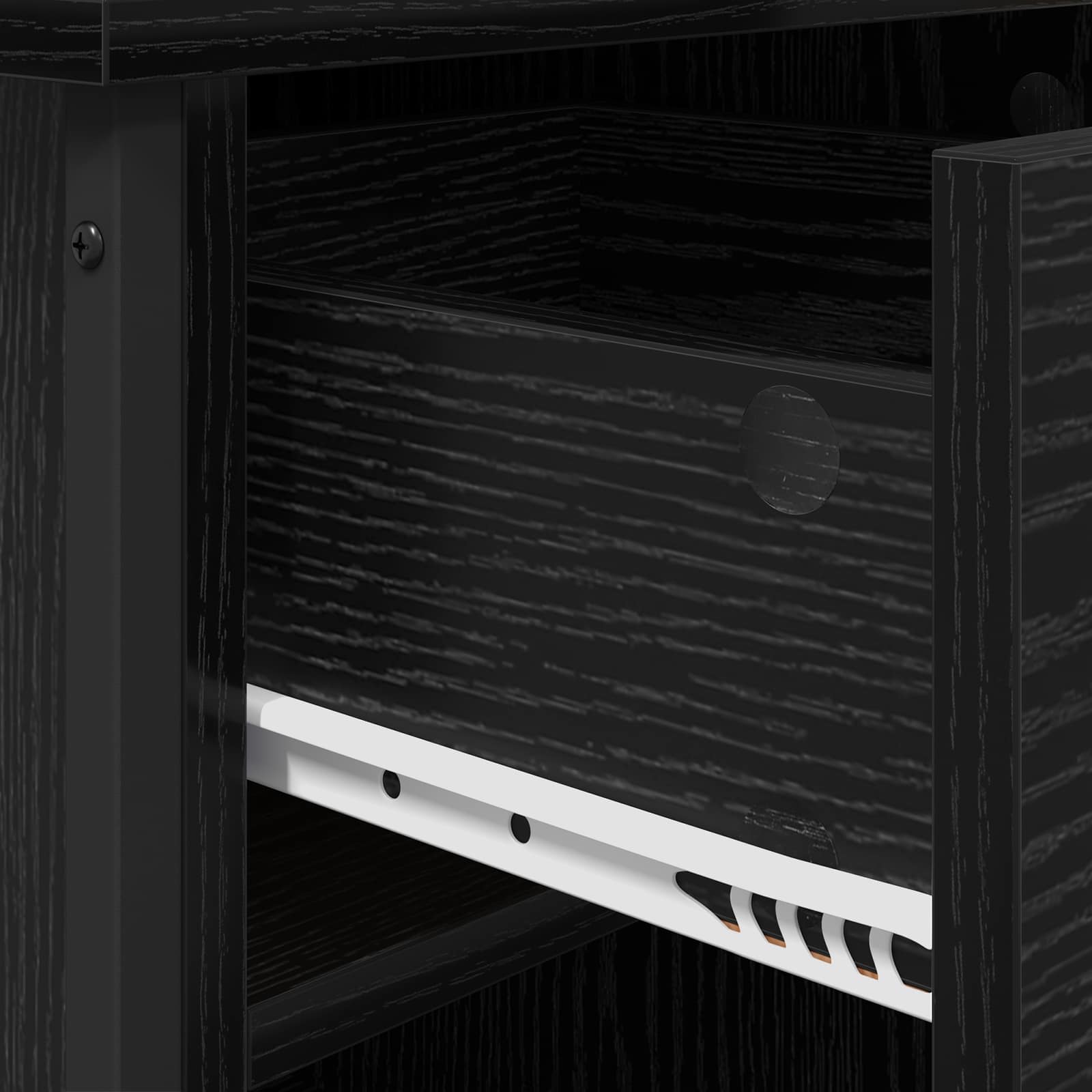 Κομοδίνο 2 pcs Μαύρη Οξυά 40 x 42 x 50 cm Επεξεργασμένο ξύλο - Pakobazaar