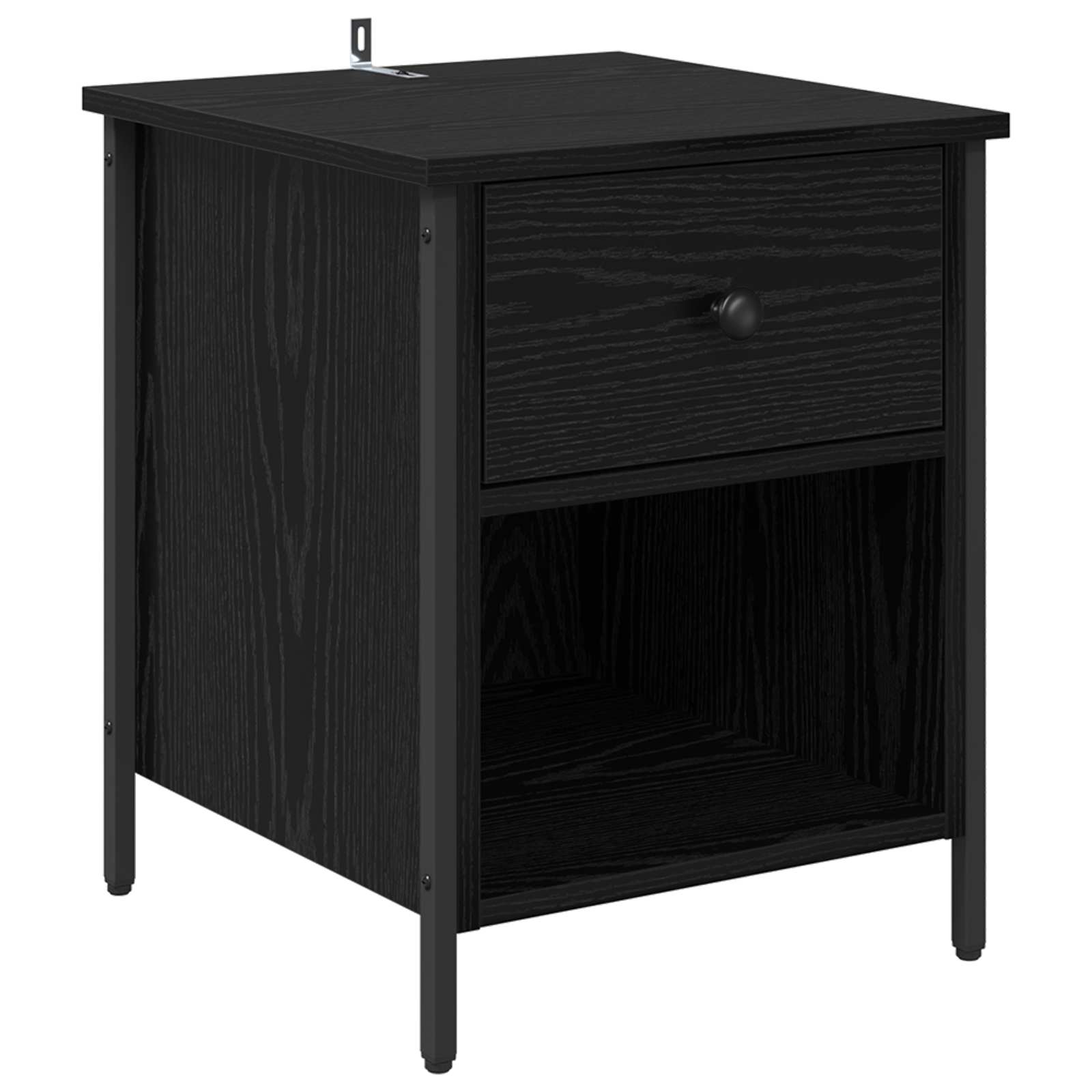 Κομοδίνο 2 pcs Μαύρη Οξυά 40 x 42 x 50 cm Επεξεργασμένο ξύλο - Pakobazaar