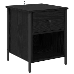 Κομοδίνο 2 pcs Μαύρη Οξυά 40 x 42 x 50 cm Επεξεργασμένο ξύλο - Pakobazaar