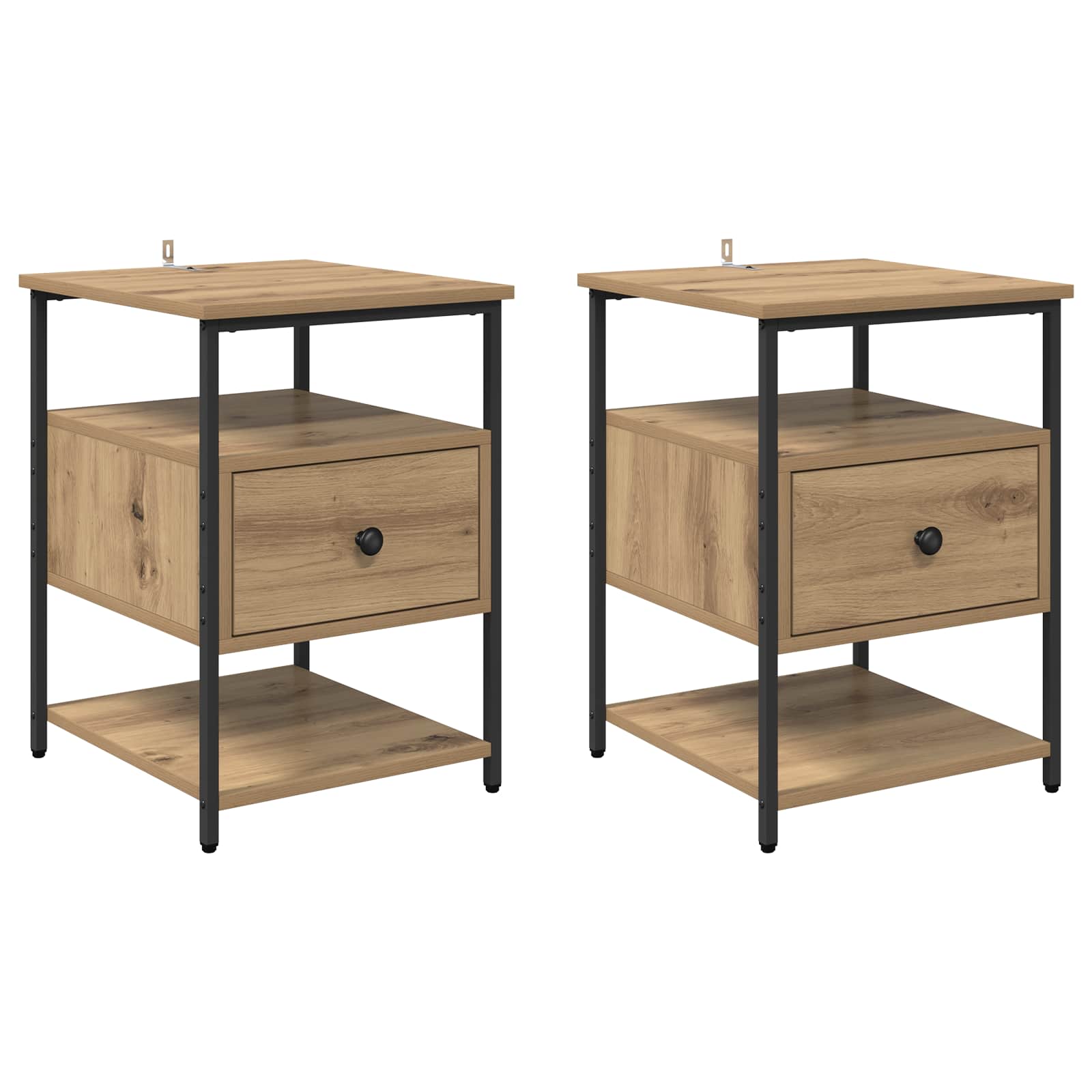 Κομοδίνο 2 pcs Artisan Oak 40 x 42 x 56 εκ Επεξεργασμένο ξύλο - Pakobazaar