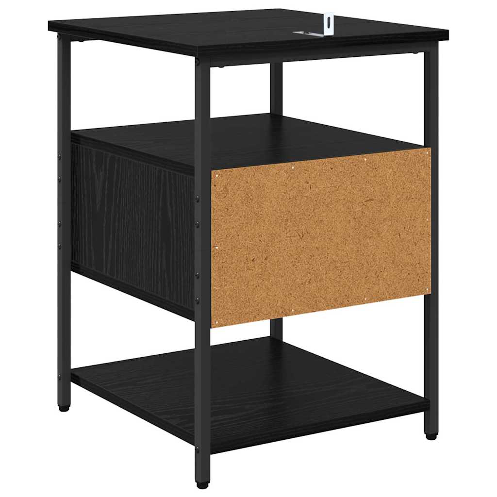 Κομοδίνο Μαύρη Οξυά 40 x 42 x 56 εκ Επεξεργασμένο ξύλο - Pakobazaar