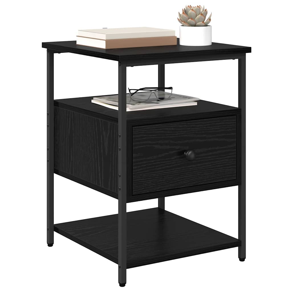 Κομοδίνο Μαύρη Οξυά 40 x 42 x 56 εκ Επεξεργασμένο ξύλο - Pakobazaar