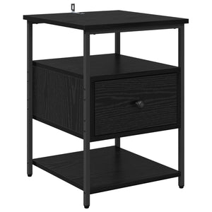 Κομοδίνο 2 pcs Μαύρη Οξυά 40 x 42 x 56 εκ Επεξεργασμένο ξύλο - Pakobazaar