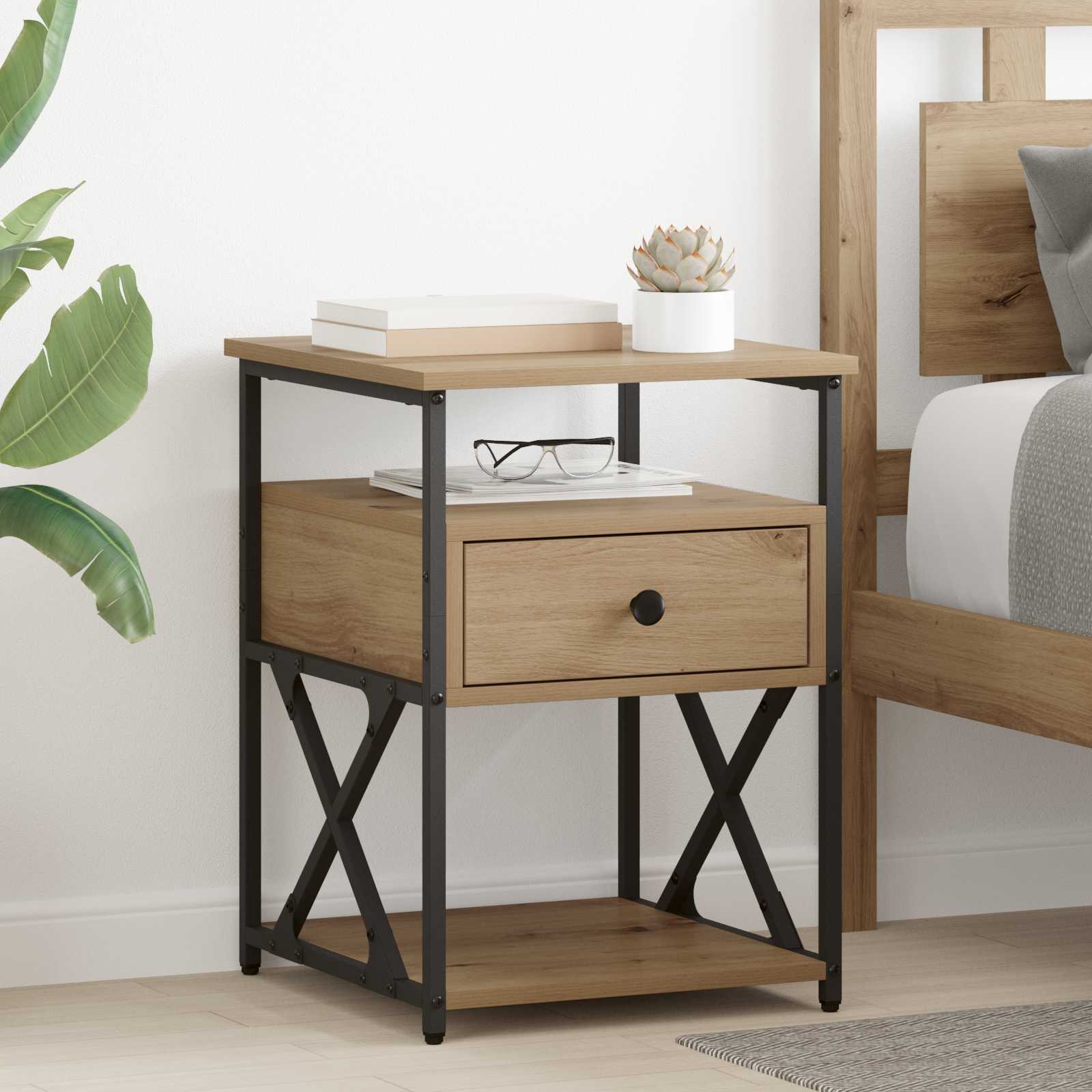 Κομοδίνο 2 pcs Artisan Oak 40 x 42 x 55 εκ Επεξεργασμένο ξύλο - Pakobazaar
