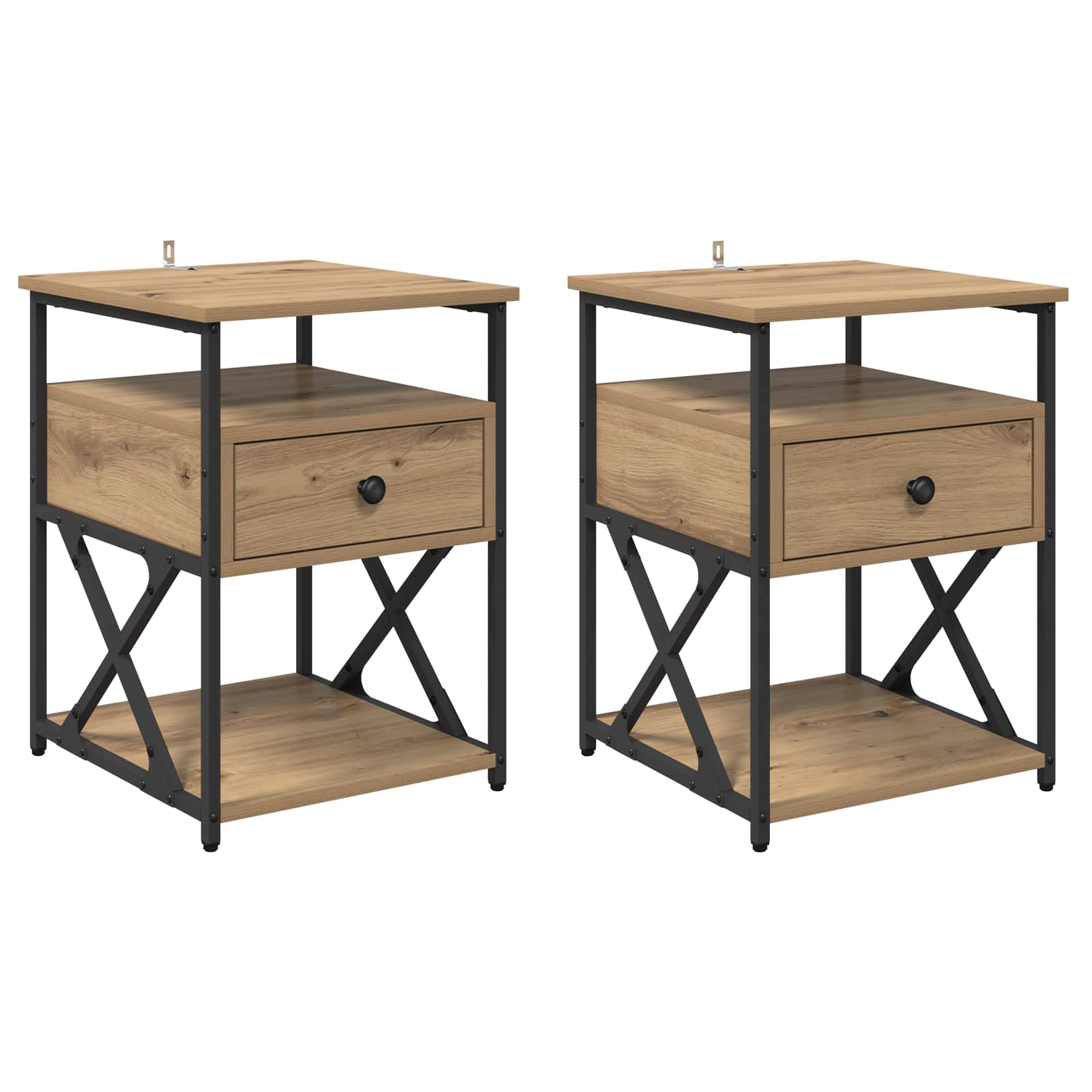 Κομοδίνο 2 pcs Artisan Oak 40 x 42 x 55 εκ Επεξεργασμένο ξύλο - Pakobazaar