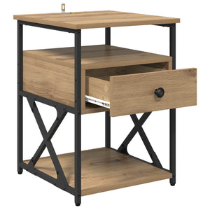 Κομοδίνο 2 pcs Artisan Oak 40 x 42 x 55 εκ Επεξεργασμένο ξύλο - Pakobazaar