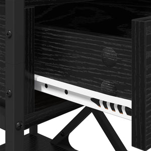 Κομοδίνο 2 pcs Μαύρη Οξυά 40 x 42 x 55 εκ Επεξεργασμένο ξύλο - Pakobazaar