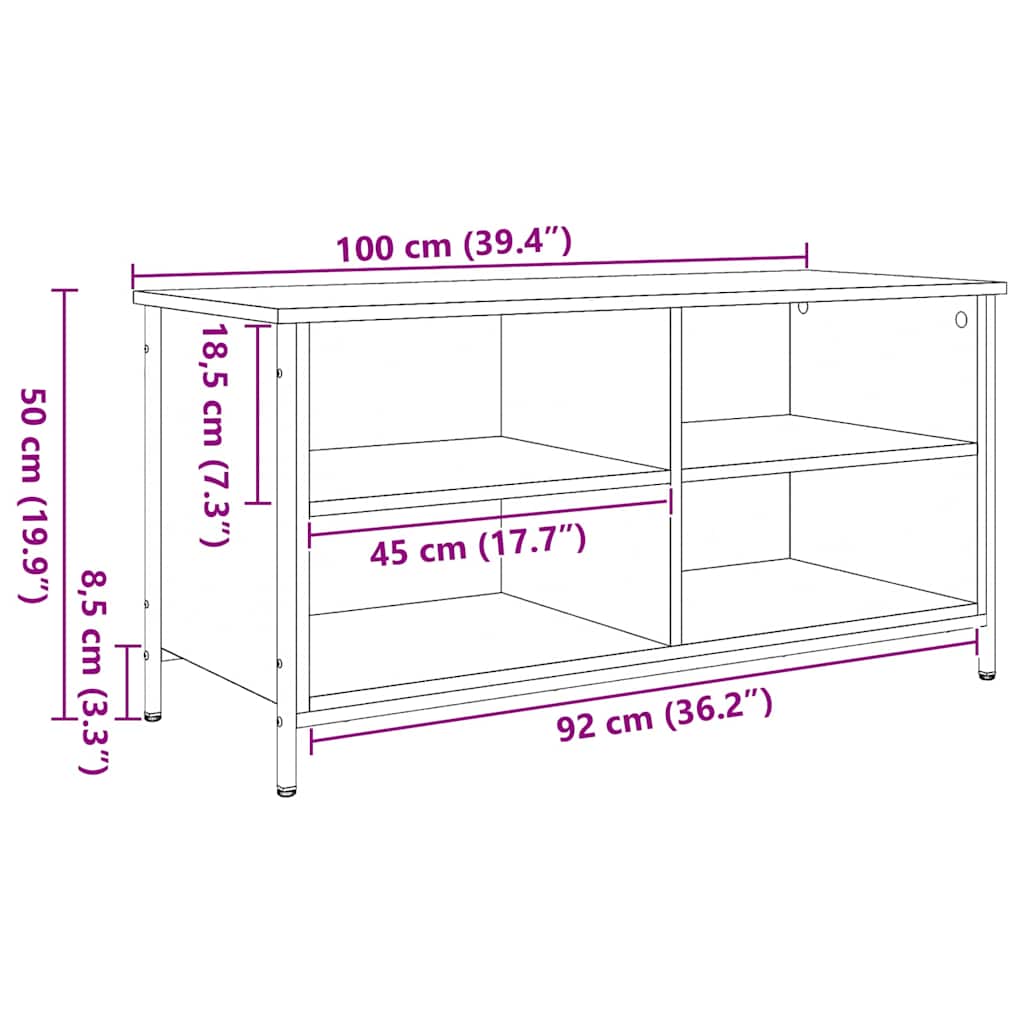 Ντουλάπι TV Μαύρη Οξυά 100 x 40 x 50 cm Επεξεργασμένο ξύλο