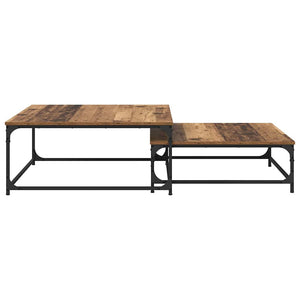 Τραπεζάκι σαλονιού 2 τμχ. Παλιό Ξύλο 80 x 80 x 35 cm